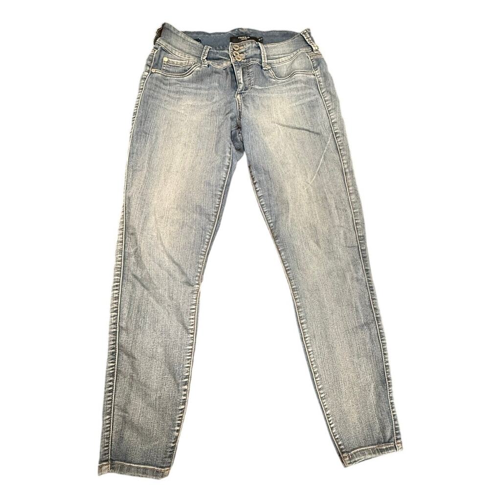 Torrid Women's Light Wash Stretch Denim Skinny 3-Button Jeggings Jeans Size 10R